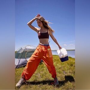 Free People Movement in The Wildflowers Jogger Parachute Pant Small Blood Orange
